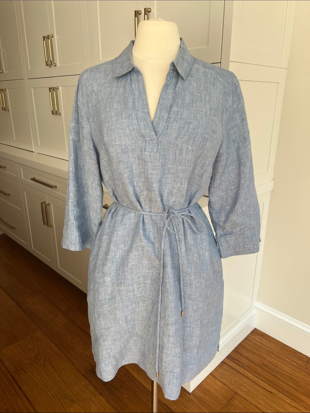 Tommy Bahama Classic Light Blue Linen Shift Dress - Women